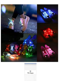 4 Pcs Luminous Flashing Nylon Outdoor Sports LED Shoelaces Assorted Colors