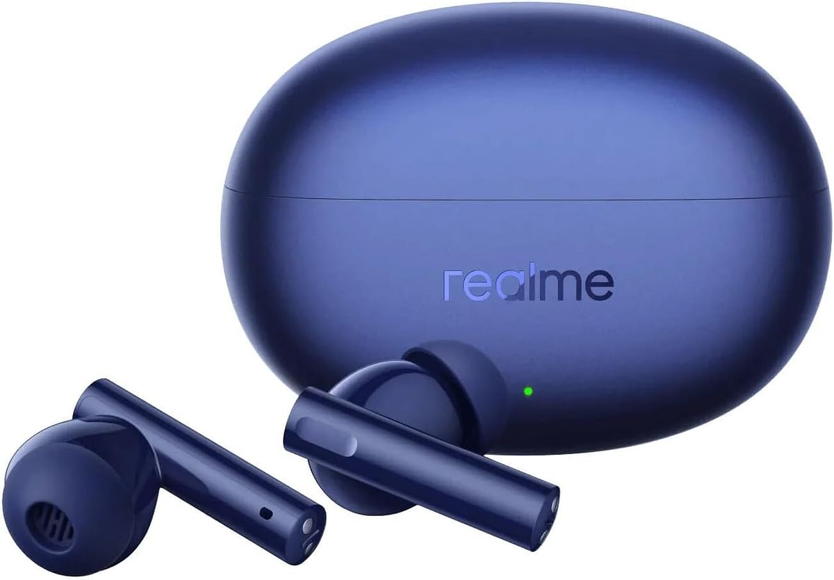 realme Buds Air 5 Wireless Earbuds with 50dB Active Noise Cancellation, 12.4mm Dynamic Bass Driver, 38 Hours Battery Life, and Touch Controls - Deep Sea Blue