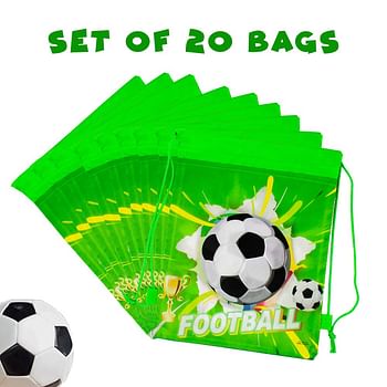 Drawstring Character Bags Pack of 10 Football