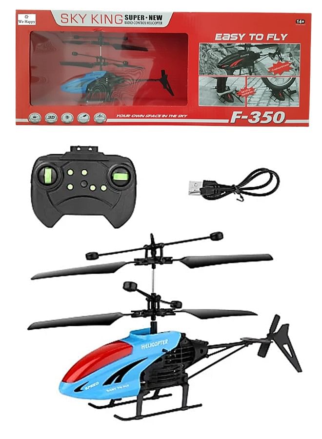 Sky King F350 2.5 Channel Remote Control Helicopter Outdoor Toy For Kids 14+ Years Blue