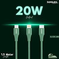 SONILEX micro lightning type-C USB charging Cable SL-CDC298 brown