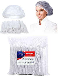 Gesalife 100 Pieces Disposable Shower Caps Non Woven Mob Hair Net 19 Inch  White