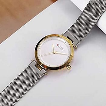 CURREN 9005 Original Brand Mesh Band Wrist Watch For Women With.