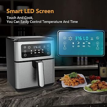 10L Air Fryers Digital Touch Screen with 8 Preset Recipes Oven Cooker Over Heat Protection Cooking Fryers 2400W