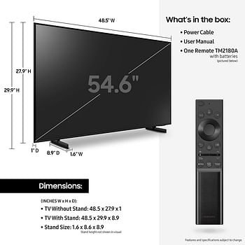 سامسونج 55 بوصة كلاس كريستال 4K UHD سلسلة AU8000 HDR، 3 منافذ HDMI، موشن اكسسيليراتور، تاب فيو، الكمبيوتر على التلفزيون، كيو سيمفوني، تلفزيون ذكي مزود بتقنية Alexa مدمجة