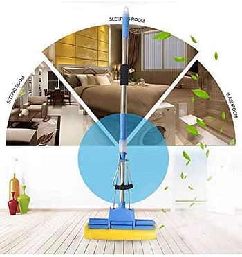 Super Absorbent PVA Mop House Cleaner Professional Double Roller Sponge Mop for Office Home Kitchen Floor Cleaning 28cm random color