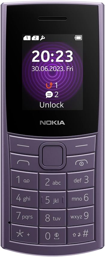 Nokia 110 4G Classic Feature Phone, Dual Sim,2023 Model, 1.7" Screen, Long Battery Life, IPS Display,1450 Mah Battery, Web Browser, Fm Radio,3 In 1 Speaker And Premium Design – Purple