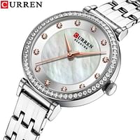 CURREN 9087 Original Brand Stainless Steel Band Wrist Watch For Women With Box