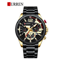 CURREN Men's Watch Sport Multi-Function Chronograph Wrist watch 8395 black &gold