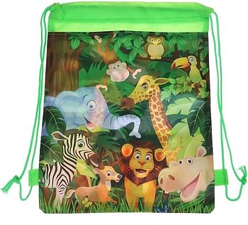 Drawstring Character Bags Pack of 10 Safari