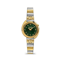 ساعة فيرسوس فيرساتشي للسيدات بقطر 28 ملم مع قرص أخضر موديل WVSPVW1420 - ثنائية اللون