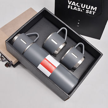 Stainless Steel Vacuum Flask Gift Set Office Business Style Thermos Bottle Outdoor Hot Water Thermal Insulation Couple Cup 500ml random color