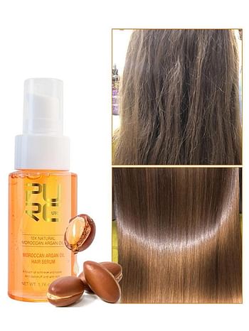 PURC Argan Oil Hair Serum Smoothing Soften Repair Frizz Damaged Hair - 50 ml