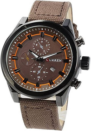 CURREN 8196 Men's Water Resistant Analog Watch Chocolate/Black