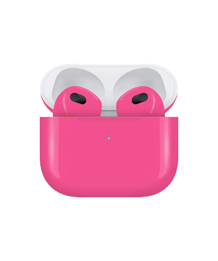 Apple Airpods (3rd Generation) Customized By Caviar Glossy Neon Pink