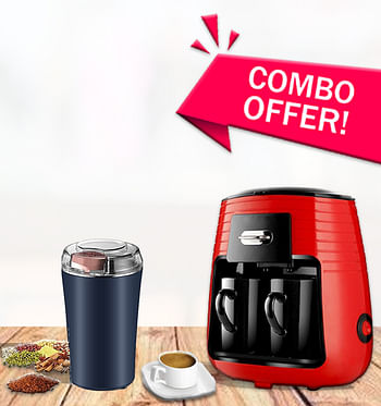 RoyalMark 2-Cup Electric Coffee Maker Machine with Electric Coffee Grinder Combo Offer