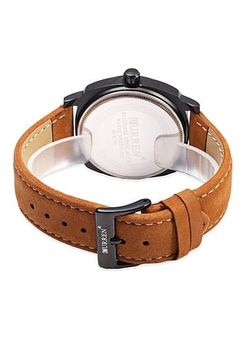 CURREN Men's Water Resistant Leather Analog Watch 8139 - 40 mm - Brown