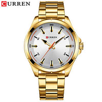 Curren 8320 Men Fashion Watch Luxury Stainless Steel Band Business Clock Waterproof Wristwatch / Gold
