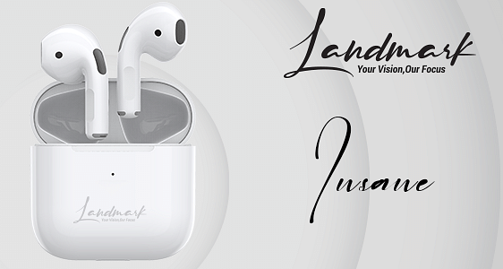 INSANE With Charging Case True Wireless Stereo - White Bluetooth Headset  (White, True Wireless) BH107 Landmark