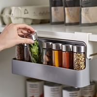 Under Shelf Spice Rack in Cupboard, Spice Rack Seasoning Bottle Drawer Storage Rack