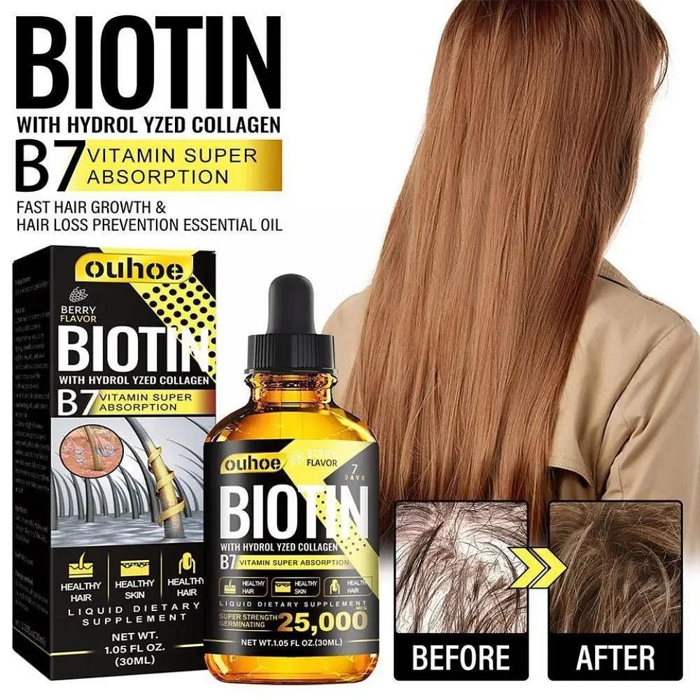 Biotin Hair Regrowth Serum - Hair Thinning and Anti Hair Loss Oil - 30 ml