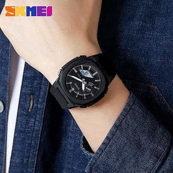 SKMEI Men Electronic Watch Duplex Watch 50 meter Waterproof Multifunctional Wristwatch Fashion Business Style For Men 2091.