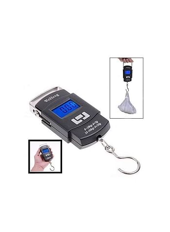 LCD Digital Hanging Luggage Weighing Scale Black