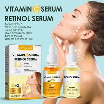 2Pcs Vitamin C Serum and Retinol Serum - (2x10 ml)
