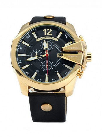 CURREN Men's Leather Analog Quartz Watch 8176