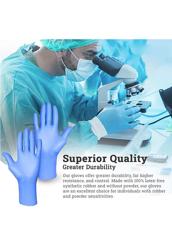 Powder Free Nitrile Disposable Blue Medium Gloves 100 Pcs