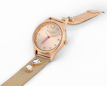 Daisy Dixon Lily Women's Analogue Quartz Watch with Rose Gold Sunray Dial and Rose Gold Stainless Steel Bracelet - DD105RGM