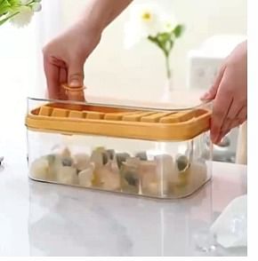 Double Layer Button Press Ice Mold With Storage Box