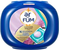 AR FUM PODS, Laundry Detergent, 42 Capsules, German Formulated Laundry Pods, Washing Liquid Capsules, Lavender Scented Laundry Pods, 42 Capsules