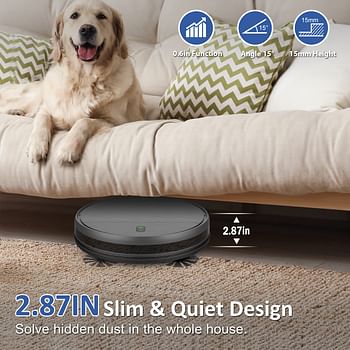 Robot Vacuum Cleaner G20 Ultra Thin Design With Anti Dropping Feature With Smart Mopping - Black