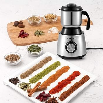 Sokany SK-156 Electric Coffee Grinder Beans Spices Nuts Seeds Grinding Machine 2 Gears