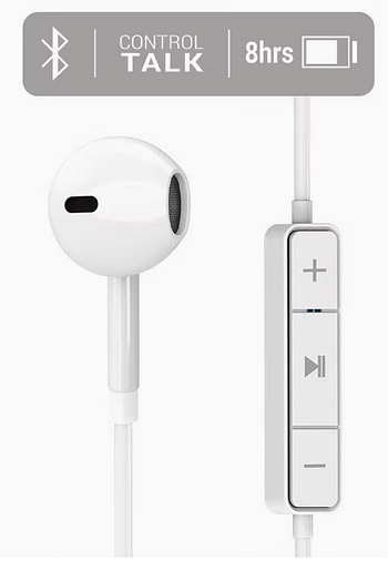 Energy Sistem Earphones Bluetooth Style 1 Headphones with Microphone (Bluetooth 5.1, 8h battery, Crystal Clear Sound, Type C) White