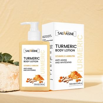 Turmeric Skin Whitening and Deep Cleansing Moisturizing Body Lotion with Vitamin C & Arbutin