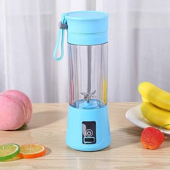 Mini Portable Rechargeable Blender Practical 6 Blades (Blue)