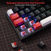 Redragon K628 PRO 75% 3-Mode Wireless RGB Gaming Keyboard, 78 Keys Hot-Swappable Compact Mechanical Keyboard w/Hot-Swap Free-Mod PCB Socket, Dedicated Arrow Keys & Numpad, Red Switch