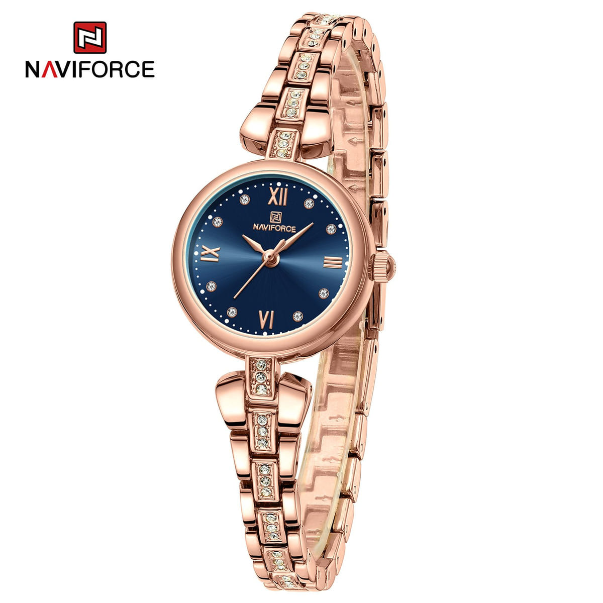 Naviforce NF-5034 Exclusive Slim Chain Ladies Edition Rose Gold/Blue