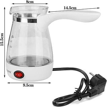 Sokany Turkish coffee Pot - Electric Glass Coffee Kettle, Arabic Coffee Maker Milk & Butter Warmer 500ml YLW-606