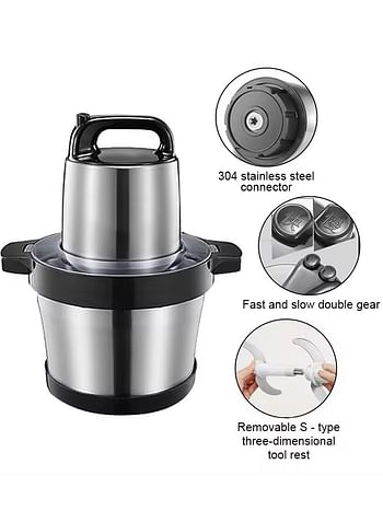 6L 2000W Silver Crest Electric Meat Vegetable Fruit grinder Stainless Steel fufu machine blender for home