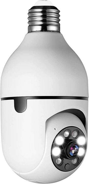 Wireless Light Bulb Camera Outdoor 360 Degree WiFi Security Dome Cameras, 1080p Night Vision Bulb Cameras for Home,Support Cloud Storage & SD Card