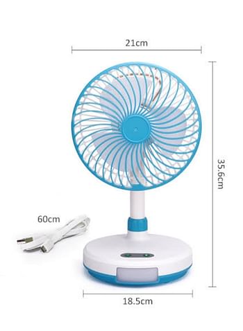 Portable Rechargeable Mini Fan - White and Blue