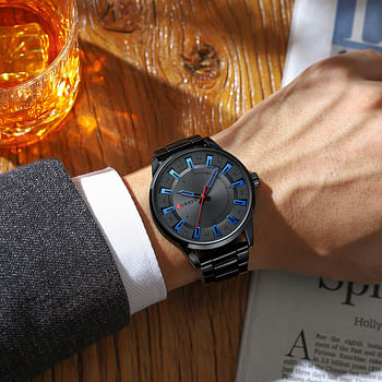 CURREN Watches Men Wrist Luxury 8406 Simple Style Quartz Steel Band Clock Male Watch///