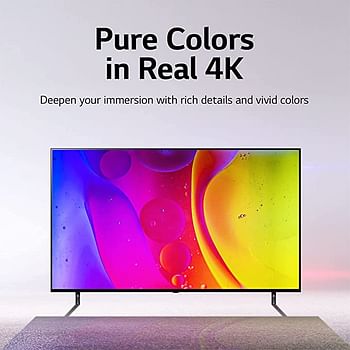 LG NanoCell TV 65 Inch NANO77 Series Cinema Screen Design 4K Active HDR webOS22 BLACK, 65NANO776QA-AMAG/65 Inch/Black