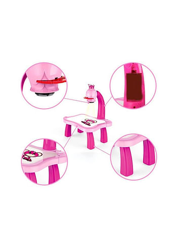 We Happy Painting Projector Table Toy with Light and Music Kids Educational and Skills Developer Activity Game Pink