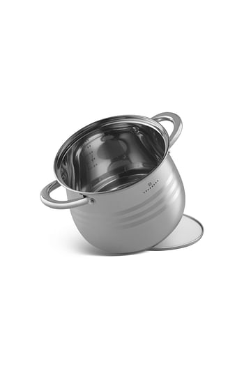 EDENBERG Stock Pot | Cooking Pot with Tempered Glass Lid | Multi-Purpose Cooking Pot- Stainless Steel Material | Induction Base Pot- Silver, 4.0 L (diameter: 18 cm)