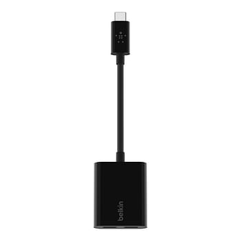 Belkin ROCKSTAR 3.5mm Audio + USB-C Charge Adapter - 2-Port Adapter for Audio and Charging, for iPad Pro 12.9"/11" Samsung Galaxy S20/Lite/Ultra/ Note20/10 & other compatible devices