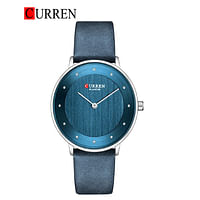 Curren 9033 Original Brand Leather Strap Wrist Watches For Women / Navy